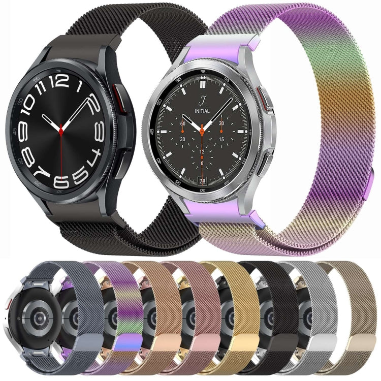 ボタンスタイルミラノマグネティックメタルウォッチバンド、Samsung Galaxy Watch 6 Classic用、Samsung Galaxy Watch5 / 5 Pro用、Samsung Galaxy Watch4 / 4 Classic 46mm用、Samsung Galaxy Watch3 41mm用