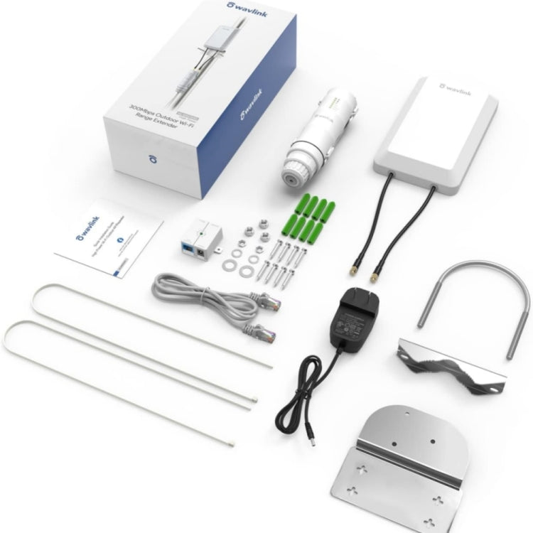 WAVLINK WN570HP2 屋外耐候性300Mbps WiFiエクステンダー 無線APリピーター、米国プラグ、EUプラグ