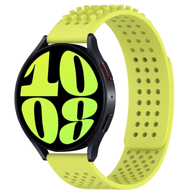 20mm穴通気性3Dドットシリコンウォッチバンド、Samsung Galaxy Watch 6 Classic 47mm用、Samsung Galaxy Watch 6 44mm用、Samsung Galaxy Watch 6 40mm用