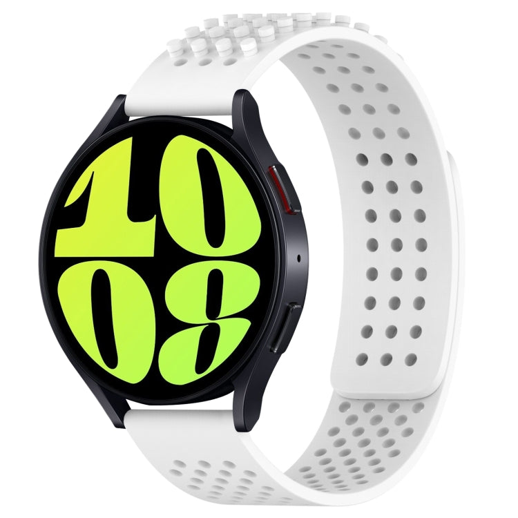 20mm穴通気性3Dドットシリコンウォッチバンド、Samsung Galaxy Watch 6 Classic 47mm用、Samsung Galaxy Watch 6 44mm用、Samsung Galaxy Watch 6 40mm用
