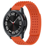 20mm穴通気性3Dドットシリコンウォッチバンド、Samsung Galaxy Watch 6 Classic 47mm用、Samsung Galaxy Watch 6 44mm用、Samsung Galaxy Watch 6 40mm用