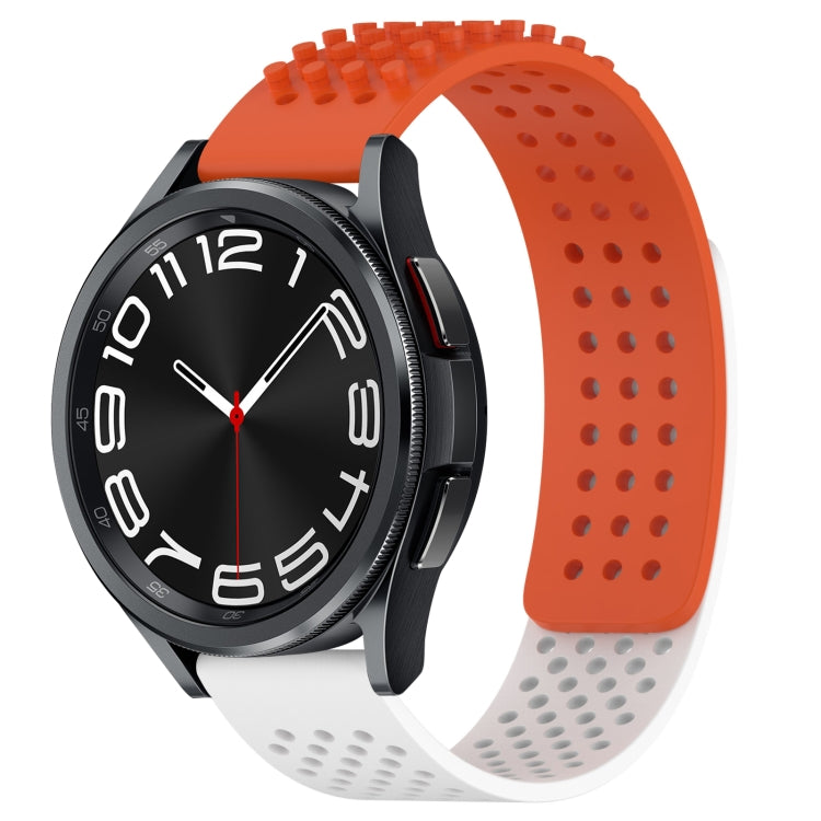 20mm穴通気性3Dドットシリコンウォッチバンド、Samsung Galaxy Watch 6 Classic 47mm用、Samsung Galaxy Watch 6 44mm用、Samsung Galaxy Watch 6 40mm用