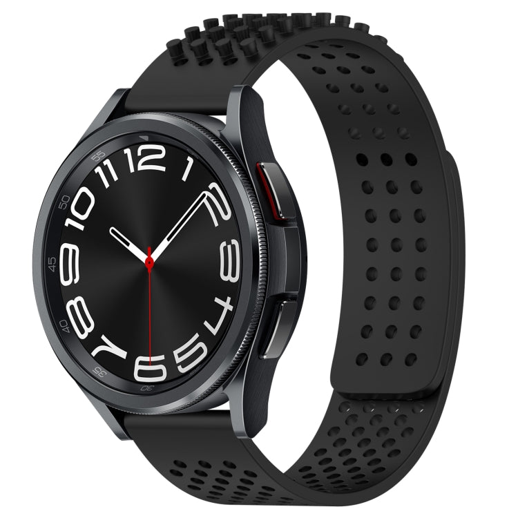 20mm穴通気性3Dドットシリコンウォッチバンド、Samsung Galaxy Watch 6 Classic 47mm用、Samsung Galaxy Watch 6 44mm用、Samsung Galaxy Watch 6 40mm用