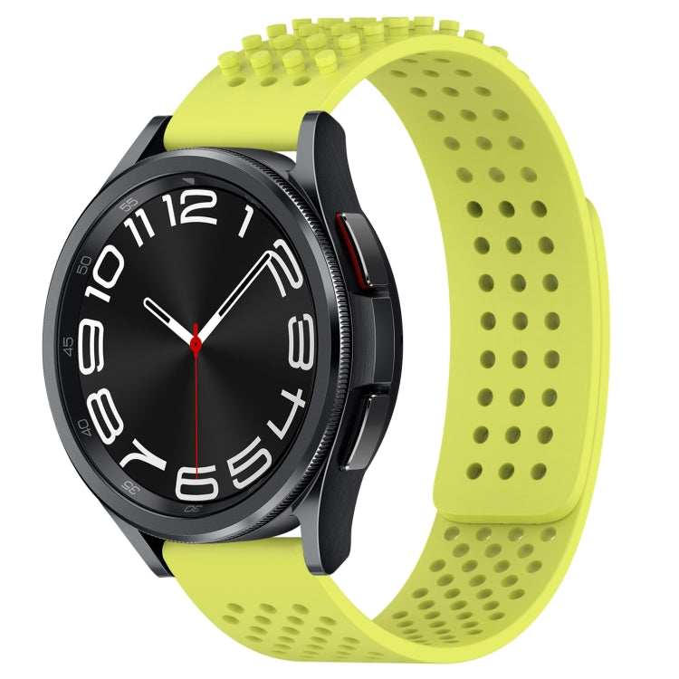 20mm穴通気性3Dドットシリコンウォッチバンド、Samsung Galaxy Watch 6 Classic 47mm用、Samsung Galaxy Watch 6 44mm用、Samsung Galaxy Watch 6 40mm用