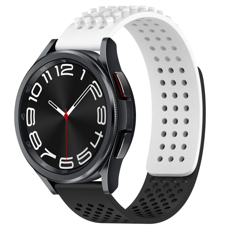 20mm穴通気性3Dドットシリコンウォッチバンド、Samsung Galaxy Watch 6 Classic 43mm用、Samsung Galaxy Watch 5 Pro ゴルフエディション用、Samsung Galaxy Watch 5 ゴルフエディション用