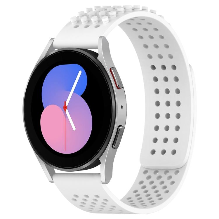 20mm穴通気性3Dドットシリコンウォッチバンド、Samsung Galaxy Watch 5 44mm用、Samsung Galaxy Watch 5 Pro 45mm用、Samsung Galaxy Watch 5 40mm用