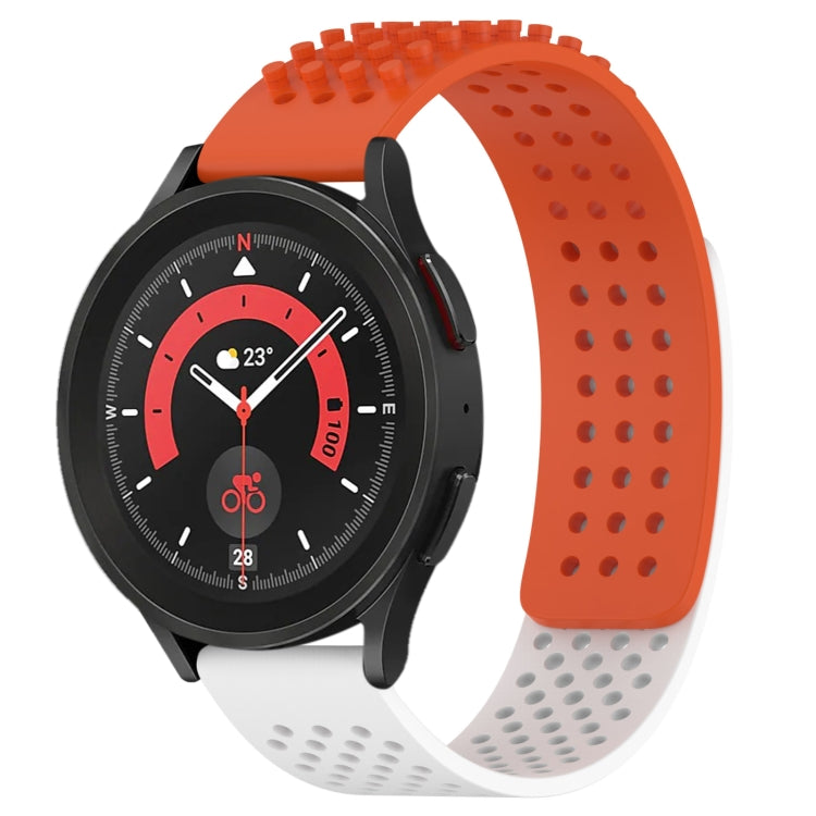 20mm穴通気性3Dドットシリコンウォッチバンド、Samsung Galaxy Watch 5 44mm用、Samsung Galaxy Watch 5 Pro 45mm用、Samsung Galaxy Watch 5 40mm用