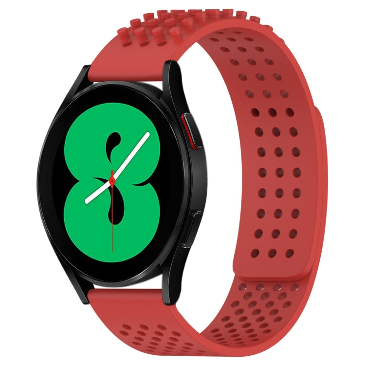 20mm穴通気性3Dドットシリコンウォッチバンド、Samsung Galaxy Watch 4 44mm用、Samsung Galaxy Watch 4 40mm用、Samsung Galaxy Watch 4 Classic 46mm用