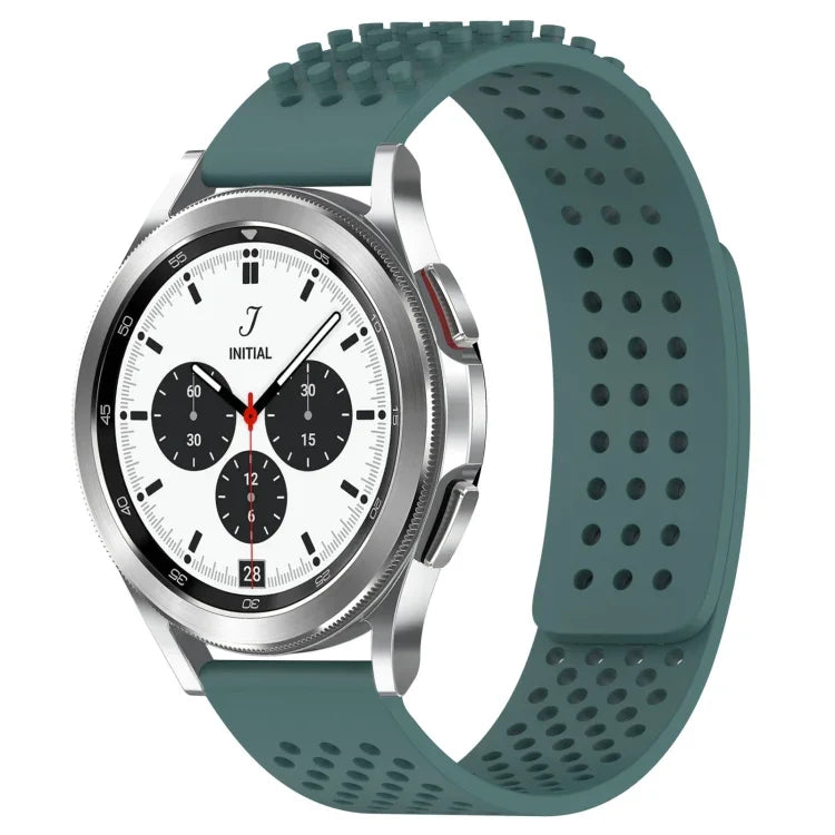 20mm穴あき通気性3Dドットシリコンウォッチバンド、Samsung Galaxy Watch 4 Classic 42mm用、Samsung Galaxy Watch Active 2 44mm用、Samsung Galaxy Watch Active 2 40mm用