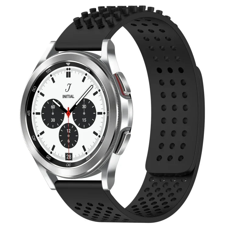 20mm穴あき通気性3Dドットシリコンウォッチバンド、Samsung Galaxy Watch 4 Classic 42mm用、Samsung Galaxy Watch Active 2 44mm用、Samsung Galaxy Watch Active 2 40mm用