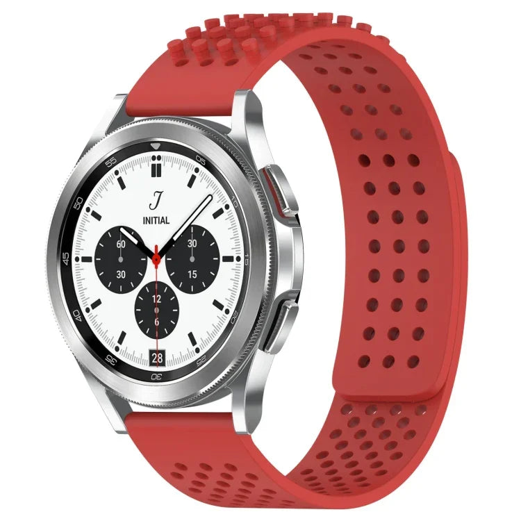 20mm穴あき通気性3Dドットシリコンウォッチバンド、Samsung Galaxy Watch 4 Classic 42mm用、Samsung Galaxy Watch Active 2 44mm用、Samsung Galaxy Watch Active 2 40mm用