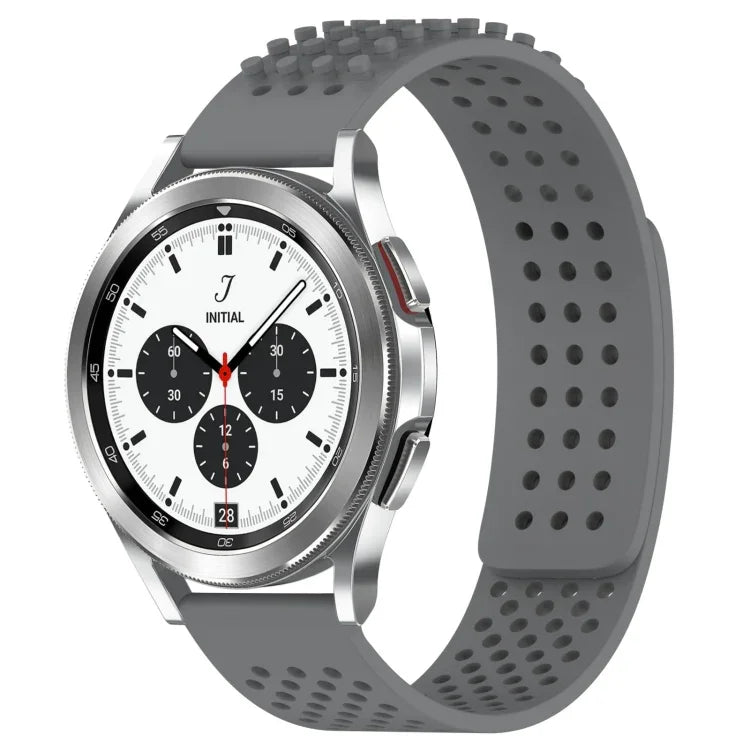 20mm穴あき通気性3Dドットシリコンウォッチバンド、Samsung Galaxy Watch 4 Classic 42mm用、Samsung Galaxy Watch Active 2 44mm用、Samsung Galaxy Watch Active 2 40mm用
