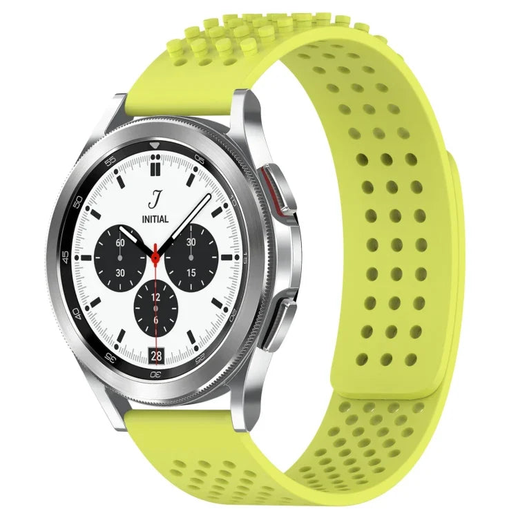 20mm穴あき通気性3Dドットシリコンウォッチバンド、Samsung Galaxy Watch 4 Classic 42mm用、Samsung Galaxy Watch Active 2 44mm用、Samsung Galaxy Watch Active 2 40mm用