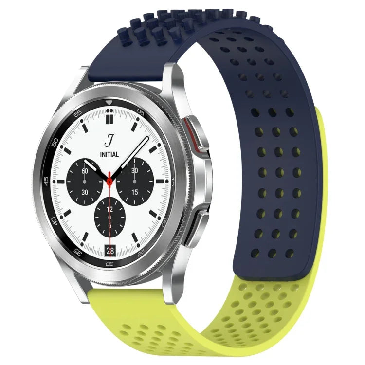 20mm穴あき通気性3Dドットシリコンウォッチバンド、Samsung Galaxy Watch 4 Classic 42mm用、Samsung Galaxy Watch Active 2 44mm用、Samsung Galaxy Watch Active 2 40mm用