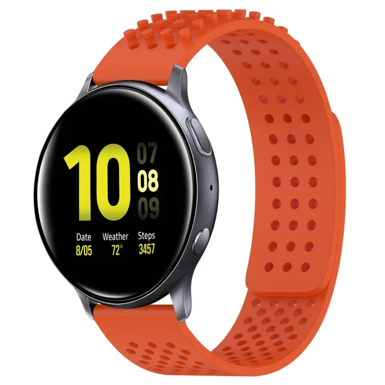 20mm穴あき通気性3Dドットシリコンウォッチバンド、Samsung Galaxy Watch 4 Classic 42mm用、Samsung Galaxy Watch Active 2 44mm用、Samsung Galaxy Watch Active 2 40mm用