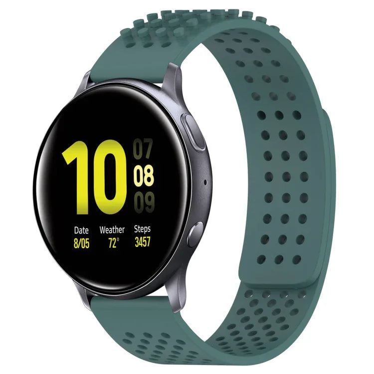 20mm穴あき通気性3Dドットシリコンウォッチバンド、Samsung Galaxy Watch 4 Classic 42mm用、Samsung Galaxy Watch Active 2 44mm用、Samsung Galaxy Watch Active 2 40mm用