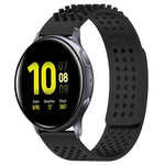 20mm穴あき通気性3Dドットシリコンウォッチバンド、Samsung Galaxy Watch 4 Classic 42mm用、Samsung Galaxy Watch Active 2 44mm用、Samsung Galaxy Watch Active 2 40mm用