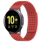 20mm穴あき通気性3Dドットシリコンウォッチバンド、Samsung Galaxy Watch 4 Classic 42mm用、Samsung Galaxy Watch Active 2 44mm用、Samsung Galaxy Watch Active 2 40mm用