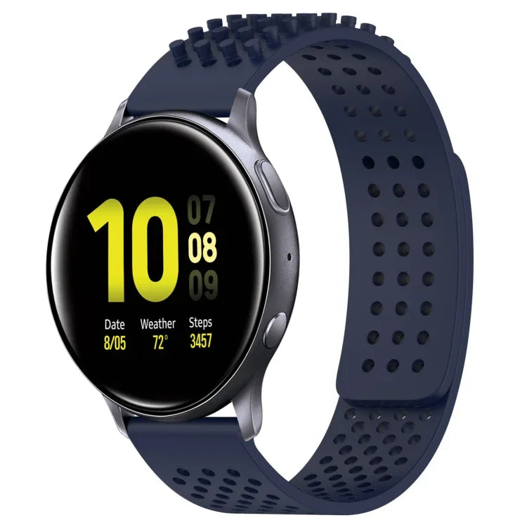 20mm穴あき通気性3Dドットシリコンウォッチバンド、Samsung Galaxy Watch 4 Classic 42mm用、Samsung Galaxy Watch Active 2 44mm用、Samsung Galaxy Watch Active 2 40mm用