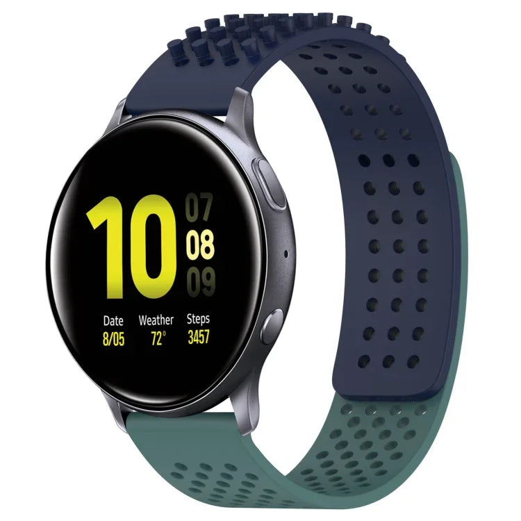 20mm穴あき通気性3Dドットシリコンウォッチバンド、Samsung Galaxy Watch 4 Classic 42mm用、Samsung Galaxy Watch Active 2 44mm用、Samsung Galaxy Watch Active 2 40mm用