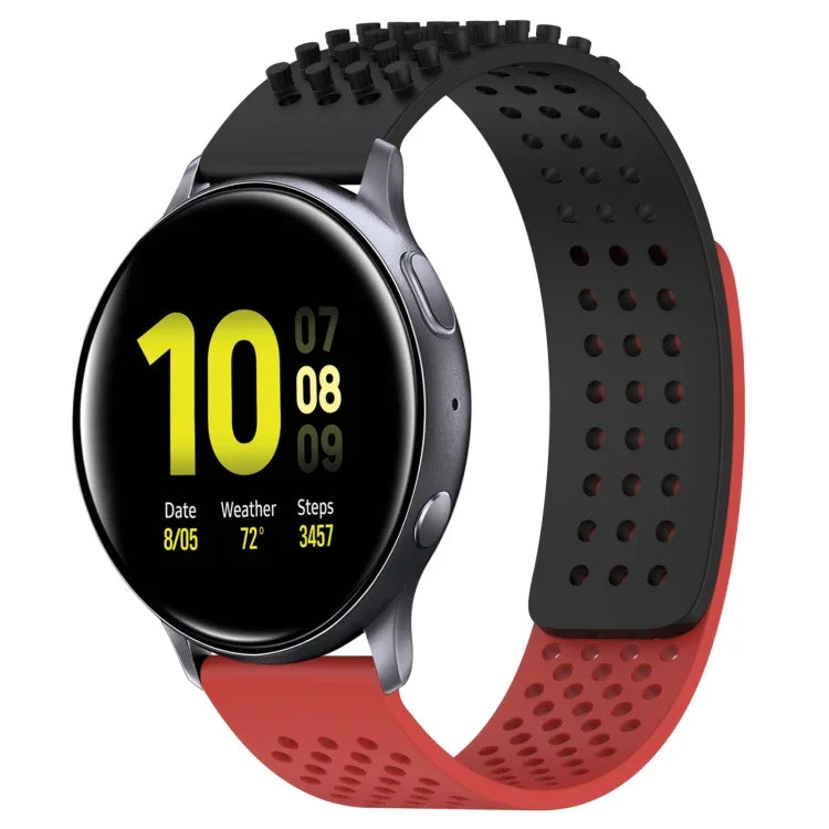 20mm穴あき通気性3Dドットシリコンウォッチバンド、Samsung Galaxy Watch 4 Classic 42mm用、Samsung Galaxy Watch Active 2 44mm用、Samsung Galaxy Watch Active 2 40mm用