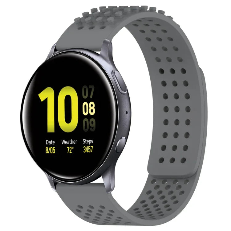 20mm穴あき通気性3Dドットシリコンウォッチバンド、Samsung Galaxy Watch 4 Classic 42mm用、Samsung Galaxy Watch Active 2 44mm用、Samsung Galaxy Watch Active 2 40mm用