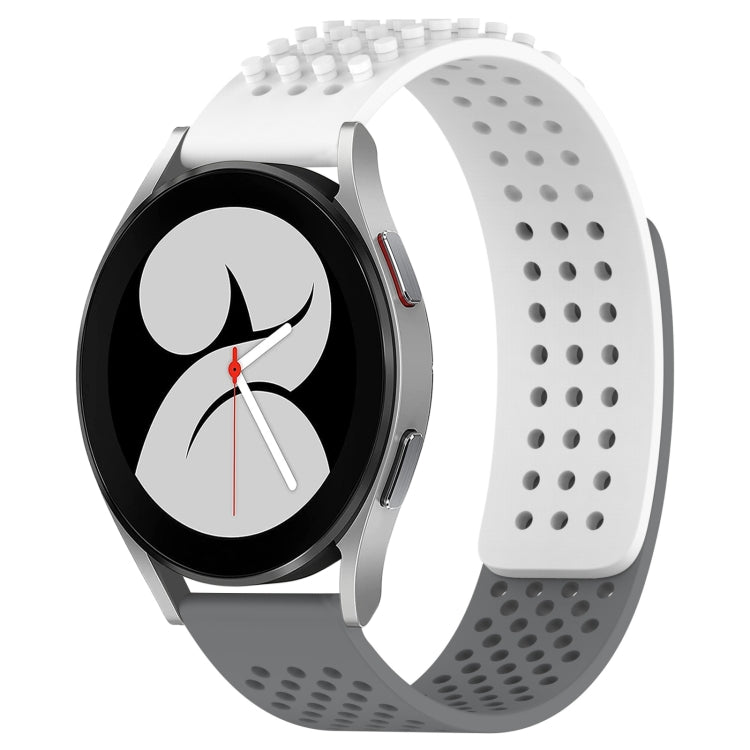 20mm穴通気性3Dドットシリコンウォッチバンド、Samsung Galaxy Watch 4 44mm用、Samsung Galaxy Watch 4 40mm用、Samsung Galaxy Watch 4 Classic 46mm用
