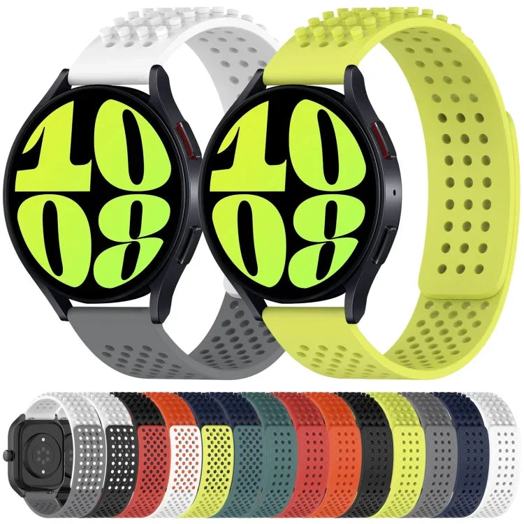 20mm穴あき通気性3Dドットシリコンウォッチバンド、Samsung Galaxy Watch 4 Classic 42mm用、Samsung Galaxy Watch Active 2 44mm用、Samsung Galaxy Watch Active 2 40mm用