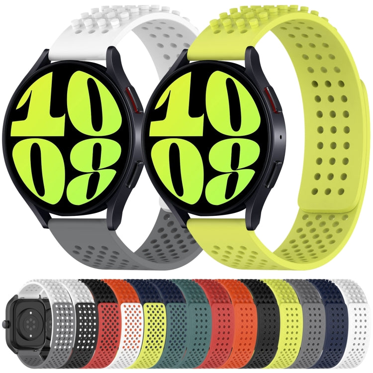20mm穴通気性3Dドットシリコンウォッチバンド、Samsung Galaxy Watch 4 44mm用、Samsung Galaxy Watch 4 40mm用、Samsung Galaxy Watch 4 Classic 46mm用