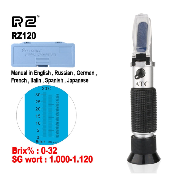 RZ120 正規品屈折計 ビール ブリックス ワート 糖分 アルコール 比重 ハンドヘルドツール ハイドロメーター