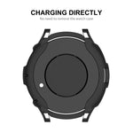 ENKAY ハットプリンス 2イン1 TPU アーマーウォッチケース + 0.2mm 9H 強化ガラススクリーンプロテクター、Samsung Galaxy Watch6 Classic 47mm用、Samsung Galaxy Watch6 Classic 43mm用