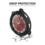 ENKAY ハットプリンス 2イン1 TPU アーマーウォッチケース + 0.2mm 9H 強化ガラススクリーンプロテクター、Samsung Galaxy Watch6 Classic 47mm用、Samsung Galaxy Watch6 Classic 43mm用