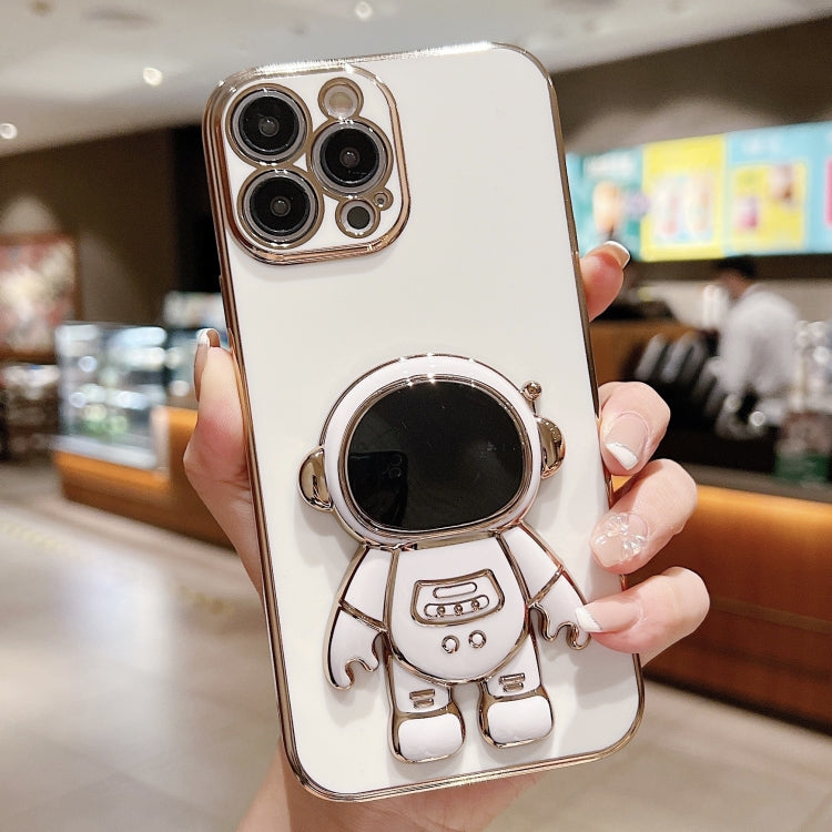 電気めっき宇宙飛行士ホルダーフォンケース、iPhone 17e / 16e用、iPhone 17 Pro Max用、iPhone 17 Pro用、iPhone 17用、iPhone Air用、iPhone 16 Pro Max用、iPhone 16 Pro用、iPhone 16 Plus用