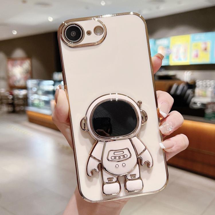 電気めっき宇宙飛行士ホルダーフォンケース、iPhone 17e / 16e用、iPhone 17 Pro Max用、iPhone 17 Pro用、iPhone 17用、iPhone Air用、iPhone 16 Pro Max用、iPhone 16 Pro用、iPhone 16 Plus用