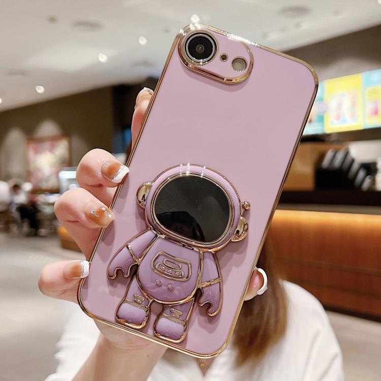 電気めっき宇宙飛行士ホルダーフォンケース、iPhone 17e / 16e用、iPhone 17 Pro Max用、iPhone 17 Pro用、iPhone 17用、iPhone Air用、iPhone 16 Pro Max用、iPhone 16 Pro用、iPhone 16 Plus用
