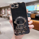 電気めっき宇宙飛行士ホルダーフォンケース、iPhone 17e / 16e用、iPhone 17 Pro Max用、iPhone 17 Pro用、iPhone 17用、iPhone Air用、iPhone 16 Pro Max用、iPhone 16 Pro用、iPhone 16 Plus用