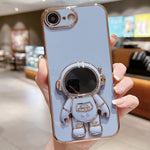 電気めっき宇宙飛行士ホルダーフォンケース、iPhone 17e / 16e用、iPhone 17 Pro Max用、iPhone 17 Pro用、iPhone 17用、iPhone Air用、iPhone 16 Pro Max用、iPhone 16 Pro用、iPhone 16 Plus用