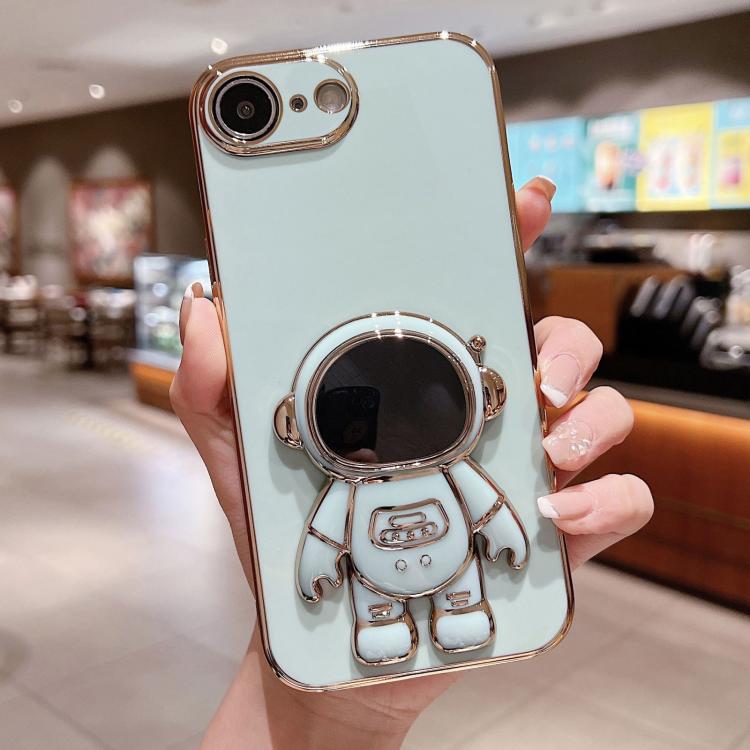 電気めっき宇宙飛行士ホルダーフォンケース、iPhone 17e / 16e用、iPhone 17 Pro Max用、iPhone 17 Pro用、iPhone 17用、iPhone Air用、iPhone 16 Pro Max用、iPhone 16 Pro用、iPhone 16 Plus用