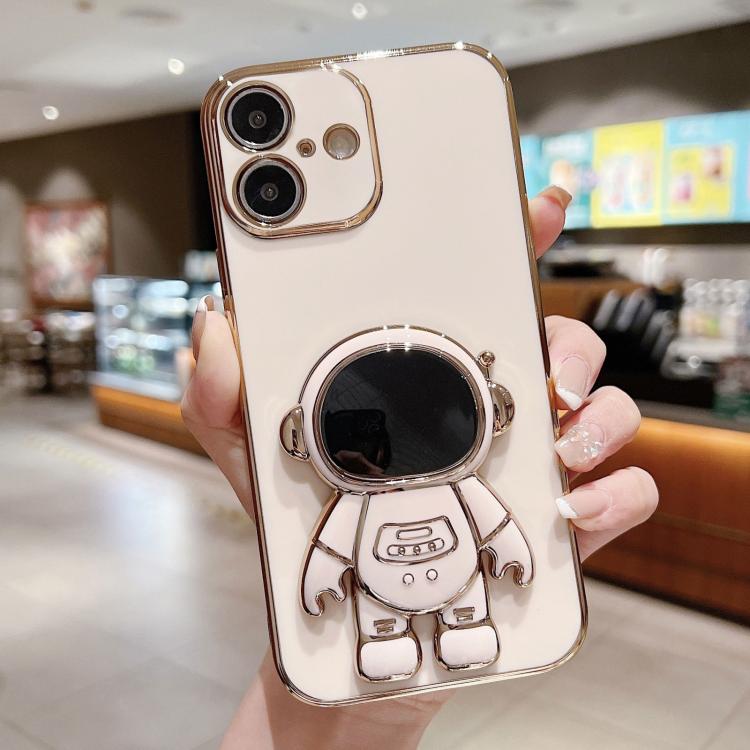 電気めっき宇宙飛行士ホルダーフォンケース、iPhone 17e / 16e用、iPhone 17 Pro Max用、iPhone 17 Pro用、iPhone 17用、iPhone Air用、iPhone 16 Pro Max用、iPhone 16 Pro用、iPhone 16 Plus用