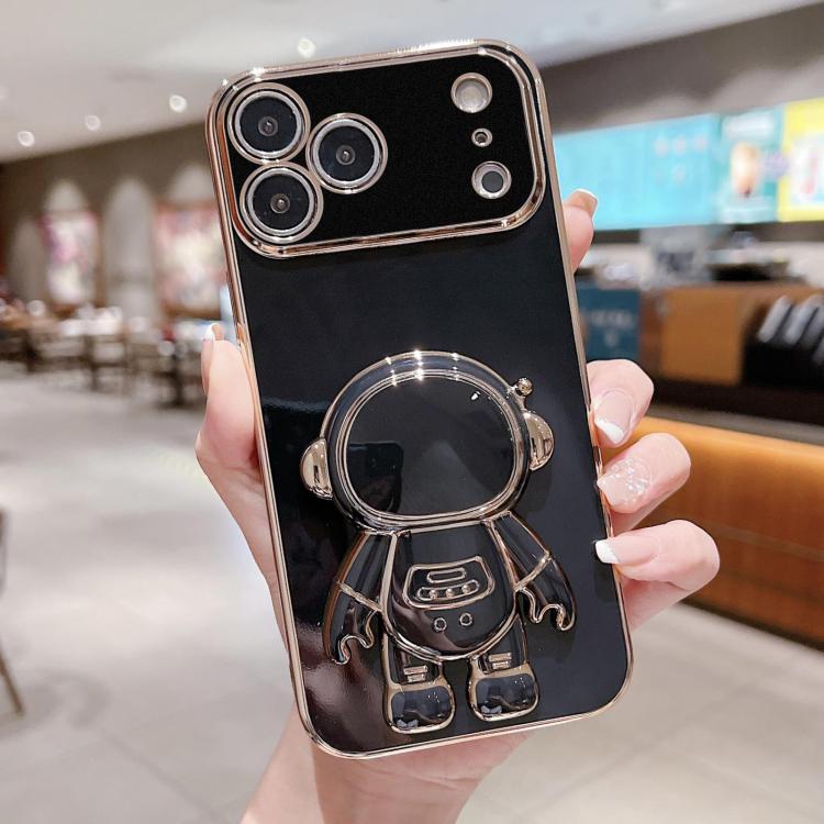 電気めっき宇宙飛行士ホルダーフォンケース、iPhone 17e / 16e用、iPhone 17 Pro Max用、iPhone 17 Pro用、iPhone 17用、iPhone Air用、iPhone 16 Pro Max用、iPhone 16 Pro用、iPhone 16 Plus用