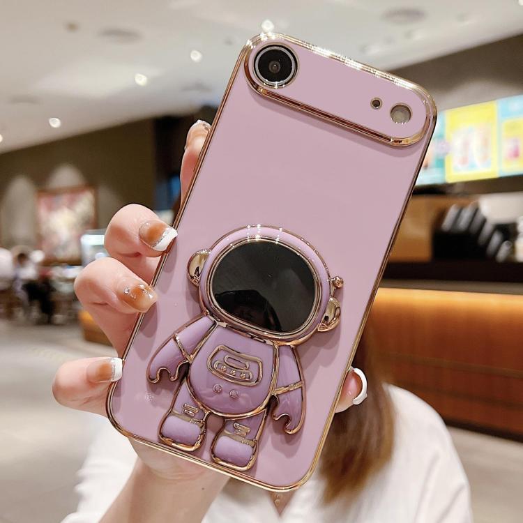 電気めっき宇宙飛行士ホルダーフォンケース、iPhone 17e / 16e用、iPhone 17 Pro Max用、iPhone 17 Pro用、iPhone 17用、iPhone Air用、iPhone 16 Pro Max用、iPhone 16 Pro用、iPhone 16 Plus用