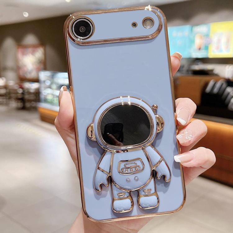 電気めっき宇宙飛行士ホルダーフォンケース、iPhone 17e / 16e用、iPhone 17 Pro Max用、iPhone 17 Pro用、iPhone 17用、iPhone Air用、iPhone 16 Pro Max用、iPhone 16 Pro用、iPhone 16 Plus用