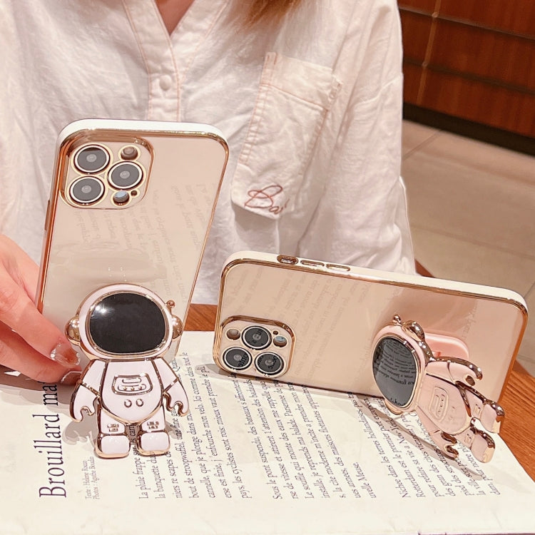 電気めっき宇宙飛行士ホルダーフォンケース、iPhone 17e / 16e用、iPhone 17 Pro Max用、iPhone 17 Pro用、iPhone 17用、iPhone Air用、iPhone 16 Pro Max用、iPhone 16 Pro用、iPhone 16 Plus用