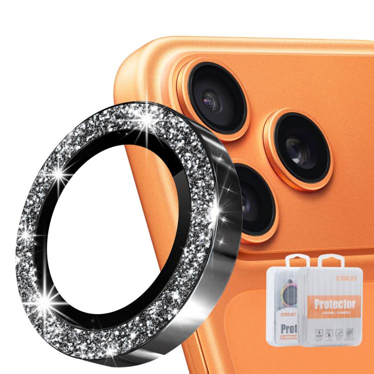 ENKAY Hat-Prince グリッターリアレンズ アルミ合金強化ガラスフィルム、iPhone 17 Pro / 17 Pro Max用、iPhone 17用、iPhone Air用、iPhone 15 Pro / 15 Pro Max用、iPhone 15 / 15 Plus用