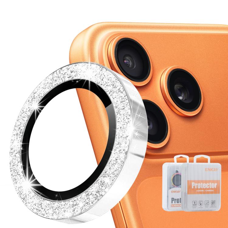 ENKAY Hat-Prince グリッターリアレンズ アルミ合金強化ガラスフィルム、iPhone 17 Pro / 17 Pro Max用、iPhone 17用、iPhone Air用、iPhone 15 Pro / 15 Pro Max用、iPhone 15 / 15 Plus用