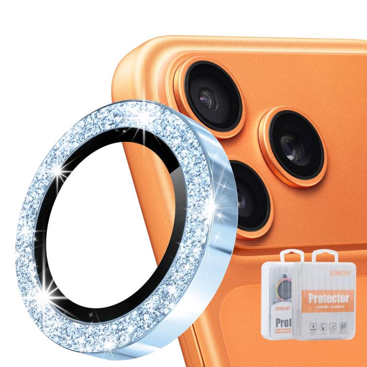 ENKAY Hat-Prince グリッターリアレンズ アルミ合金強化ガラスフィルム、iPhone 17 Pro / 17 Pro Max用、iPhone 17用、iPhone Air用、iPhone 15 Pro / 15 Pro Max用、iPhone 15 / 15 Plus用