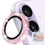 ENKAY Hat-Prince グリッターリアレンズ アルミ合金強化ガラスフィルム、iPhone 17 Pro / 17 Pro Max用、iPhone 17用、iPhone Air用、iPhone 15 Pro / 15 Pro Max用、iPhone 15 / 15 Plus用