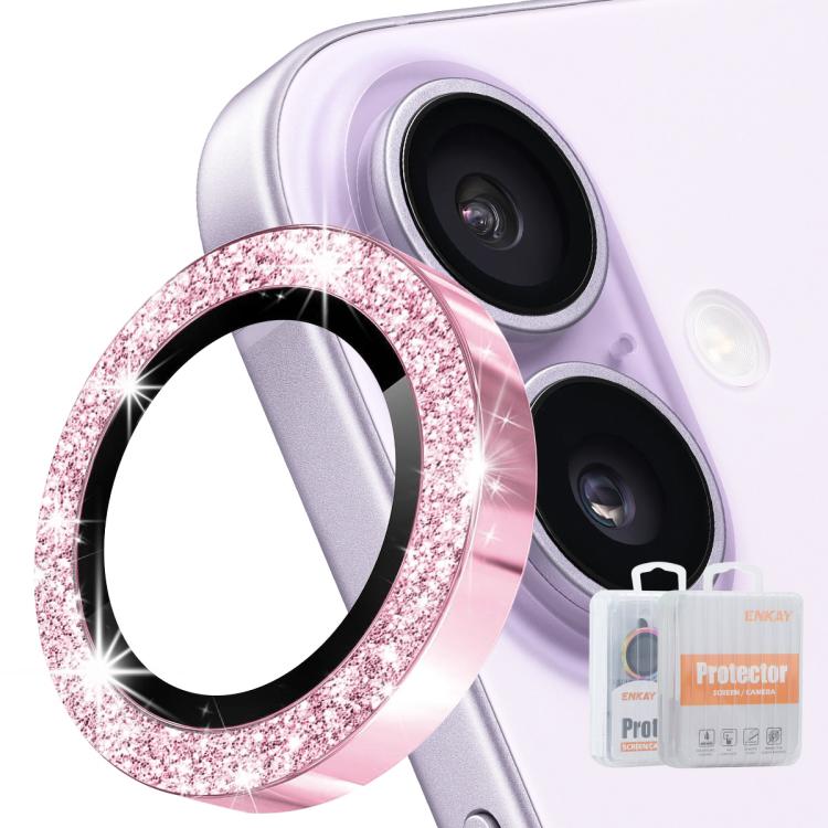 ENKAY Hat-Prince グリッターリアレンズ アルミ合金強化ガラスフィルム、iPhone 17 Pro / 17 Pro Max用、iPhone 17用、iPhone Air用、iPhone 15 Pro / 15 Pro Max用、iPhone 15 / 15 Plus用