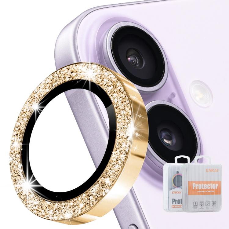 ENKAY Hat-Prince グリッターリアレンズ アルミ合金強化ガラスフィルム、iPhone 17 Pro / 17 Pro Max用、iPhone 17用、iPhone Air用、iPhone 15 Pro / 15 Pro Max用、iPhone 15 / 15 Plus用