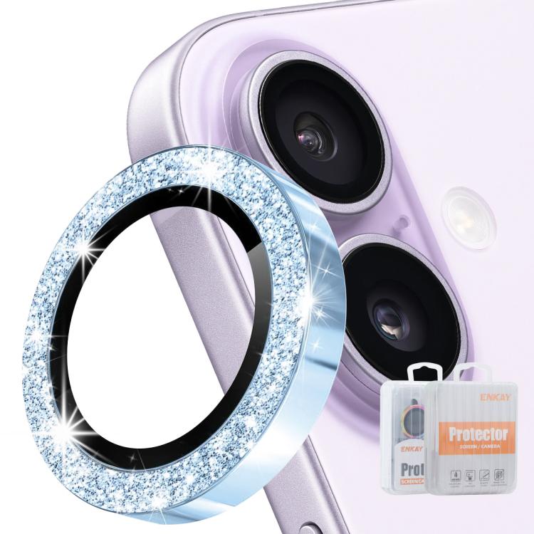 ENKAY Hat-Prince グリッターリアレンズ アルミ合金強化ガラスフィルム、iPhone 17 Pro / 17 Pro Max用、iPhone 17用、iPhone Air用、iPhone 15 Pro / 15 Pro Max用、iPhone 15 / 15 Plus用